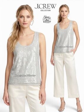J.Crew Collection gray sequin front tank top *shop@iamwarrior